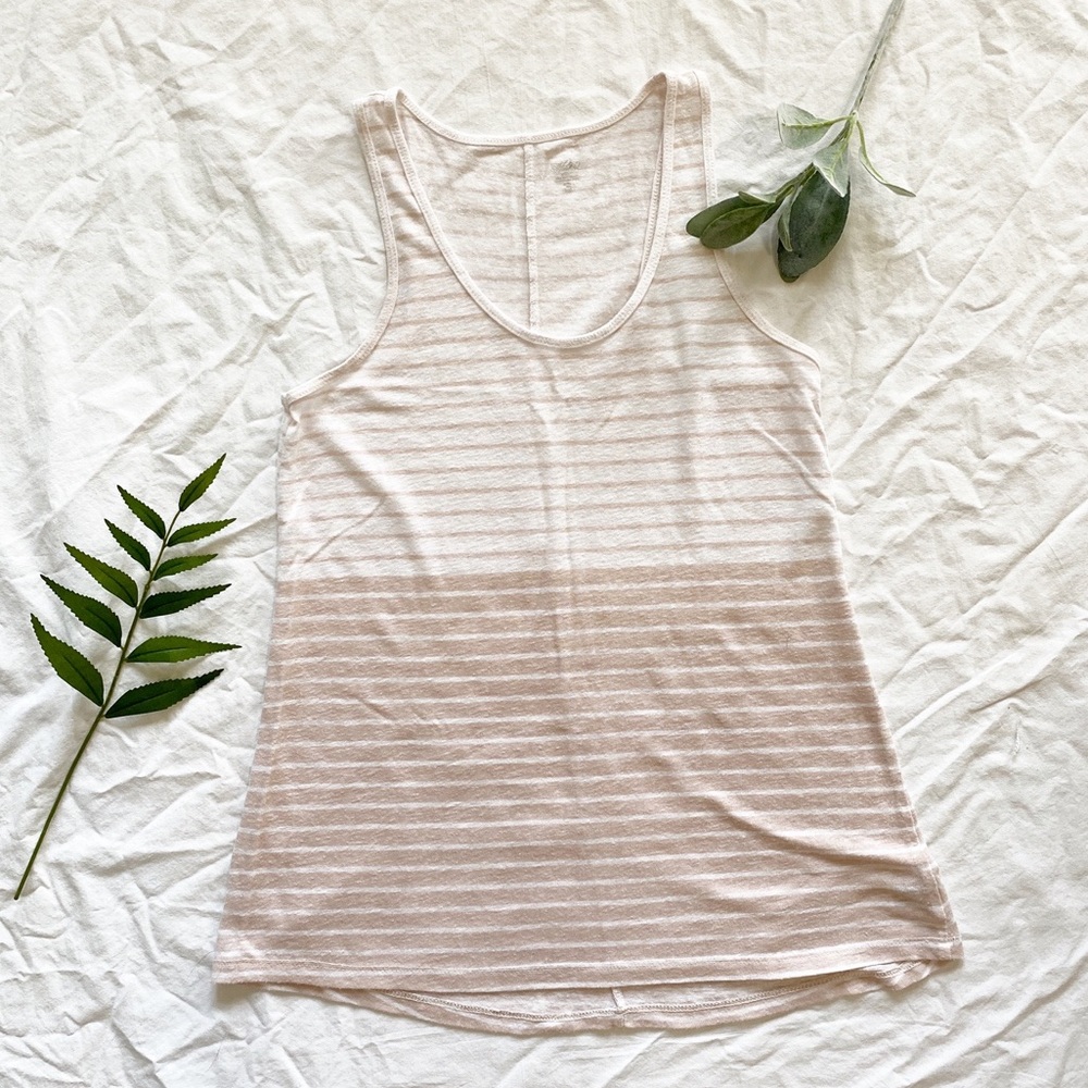 cream and tan striped tank top racer back
